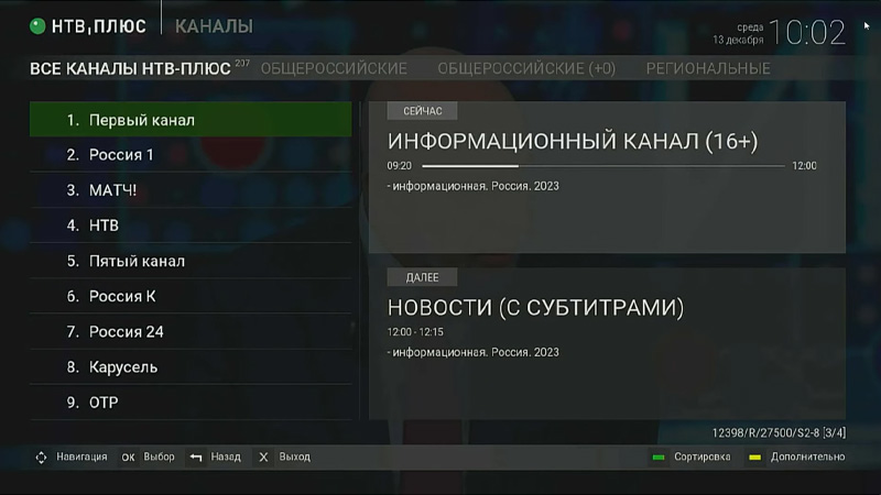 Приставка НТВ Плюс HD J4. Список каналов