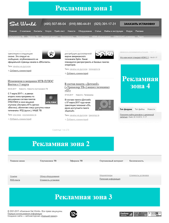 Реклама на сайте satworld.ru Реклама на сайте satworld.ru