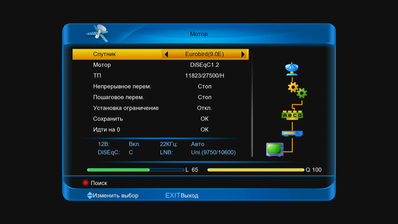 Настройка спутника на Fulan Spark I+